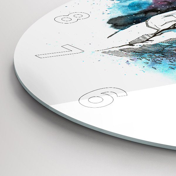 Wanduhr rund Abstrakter Astronaut