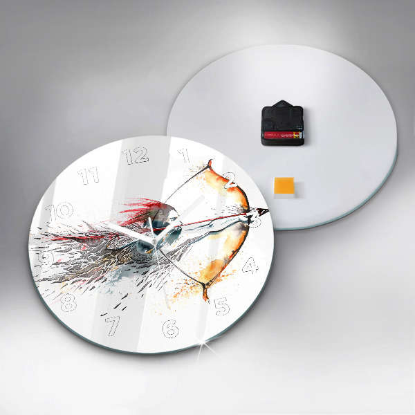 Wanduhr rund mit motiv Ein Krieger bei der Jagd