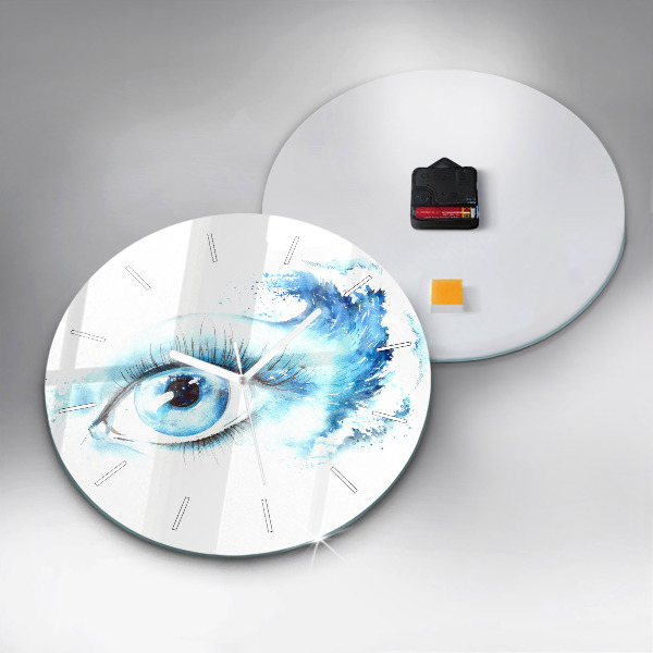 Wanduhr glas rund Auge des Meeres