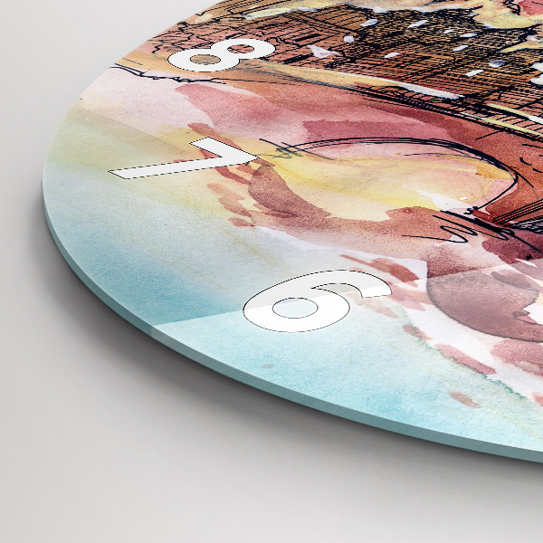 Wanduhr rund mit motiv Gemalte Landschaft von Paris