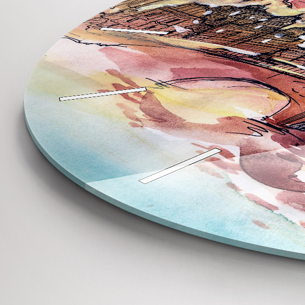 Wanduhr rund mit motiv Gemalte Landschaft von Paris