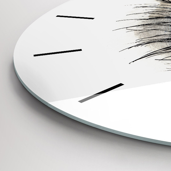 Wanduhr rund mit motiv Sonnenblume im Auge