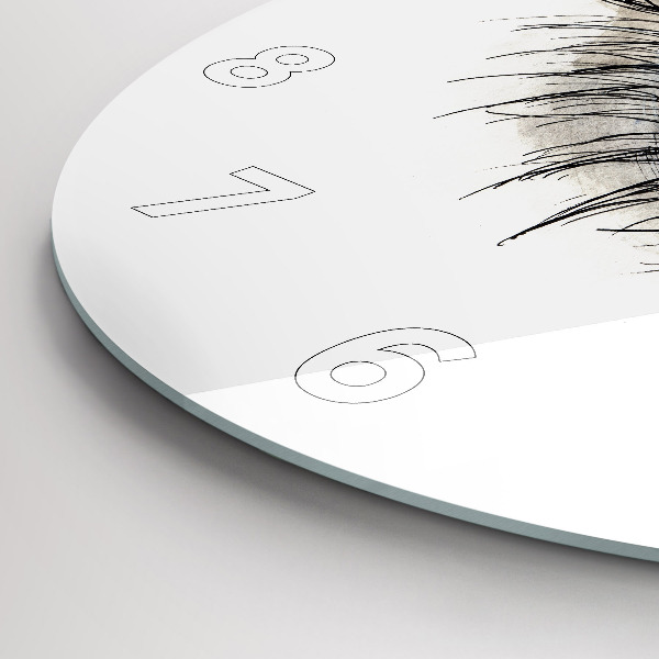 Wanduhr rund mit motiv Sonnenblume im Auge