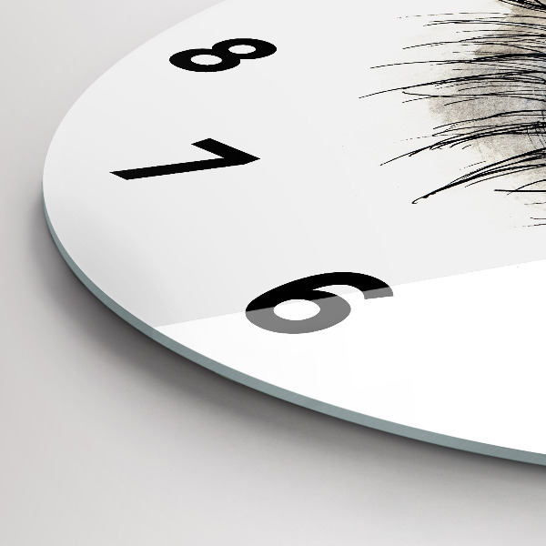 Wanduhr rund mit motiv Sonnenblume im Auge