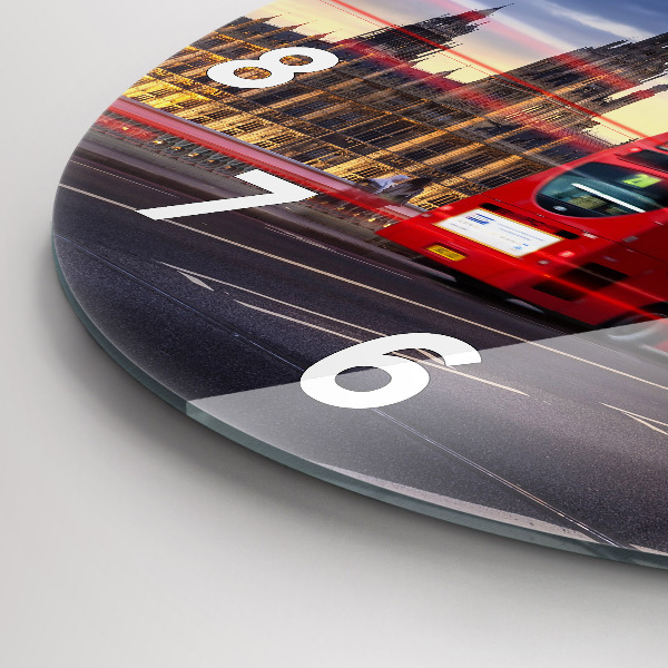 Wanduhr rund Roter Londoner Bus