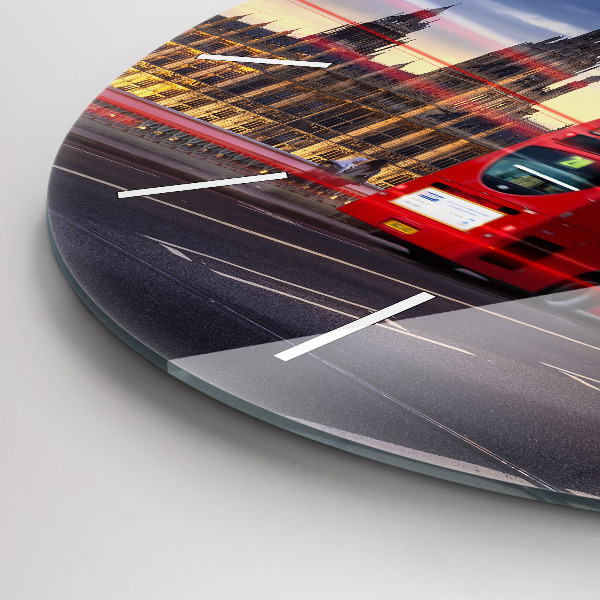 Wanduhr rund Roter Londoner Bus