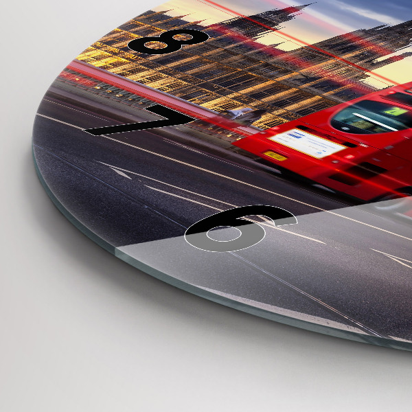Wanduhr rund Roter Londoner Bus