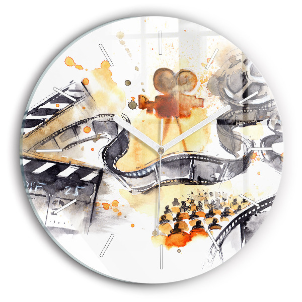 Wanduhr rund mit motiv Kinematographie Kamera