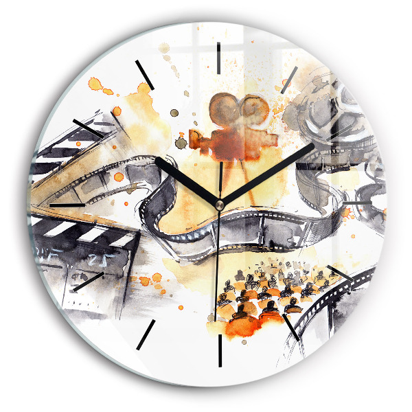 Wanduhr rund mit motiv Kinematographie Kamera