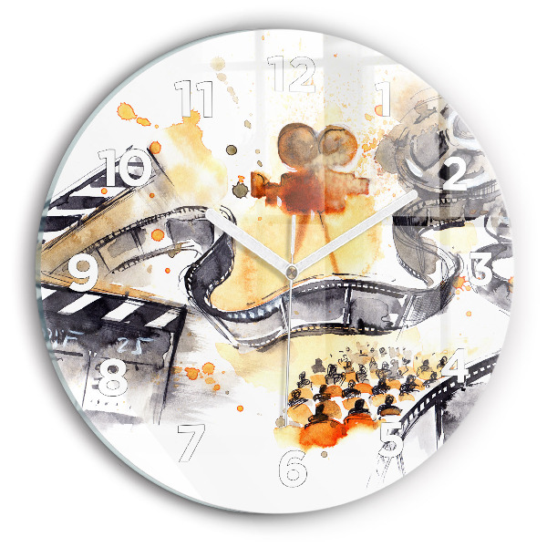 Wanduhr rund mit motiv Kinematographie Kamera