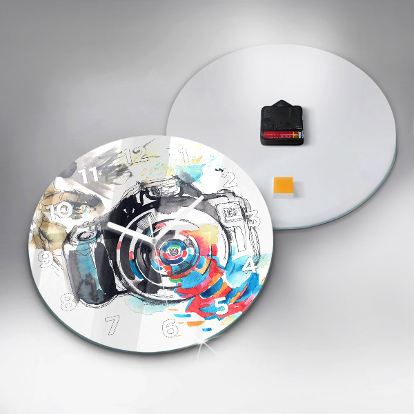 Wanduhr rund Fotografin mit Kamera