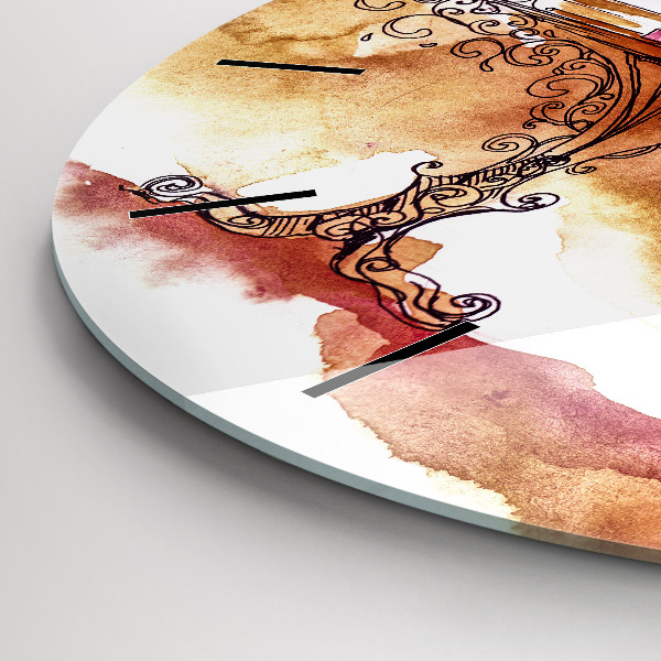 Wanduhr rund Frau trinkt Tee