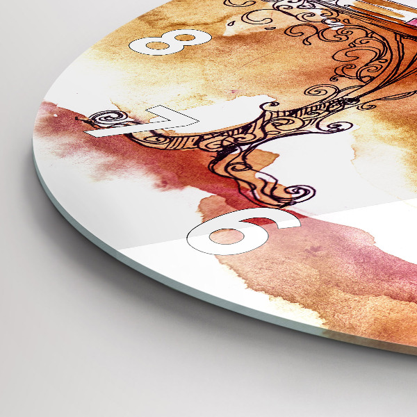 Wanduhr rund Frau trinkt Tee