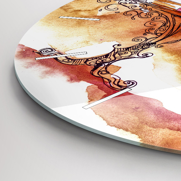 Wanduhr rund Frau trinkt Tee