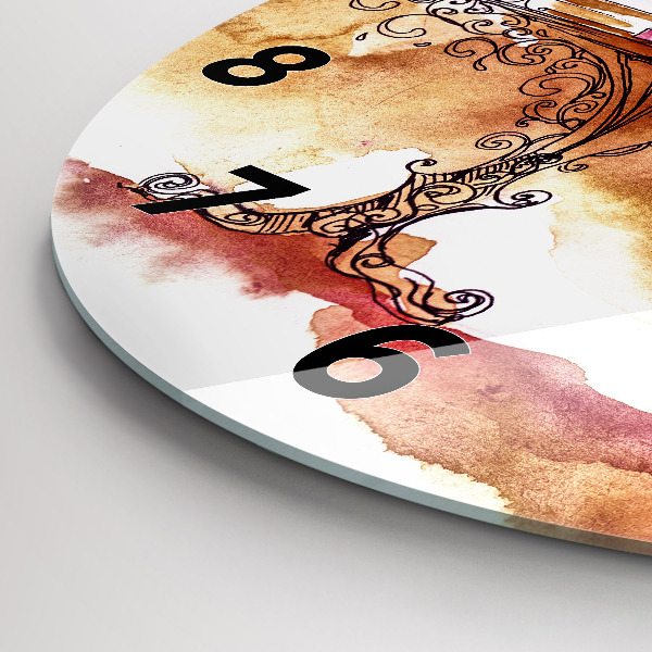 Wanduhr rund Frau trinkt Tee