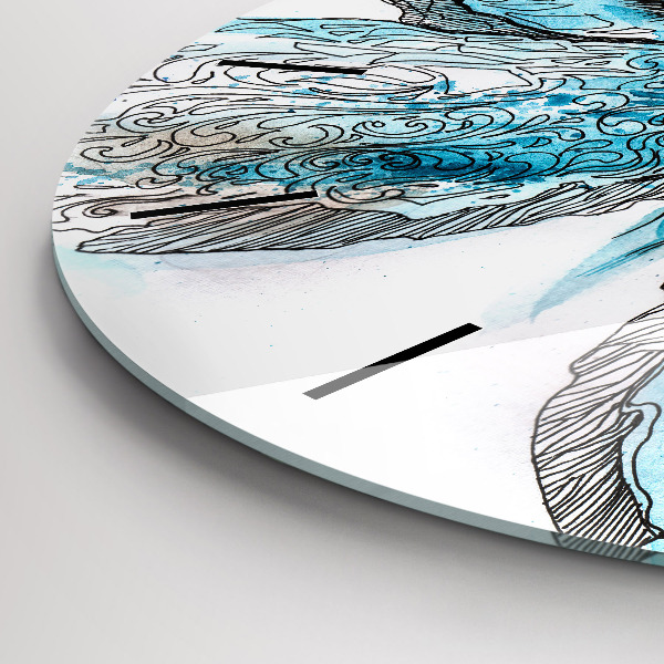 Wanduhr rund mit motiv Gesicht in Form eines Schmetterlings