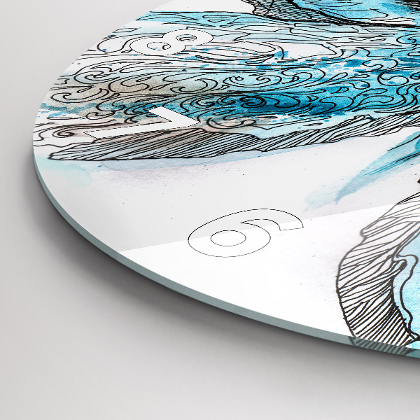 Wanduhr rund mit motiv Gesicht in Form eines Schmetterlings