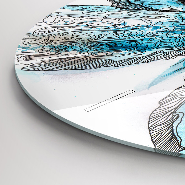 Wanduhr rund mit motiv Gesicht in Form eines Schmetterlings