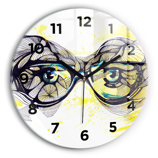 Wanduhr rund mit motiv Sonnenbrille