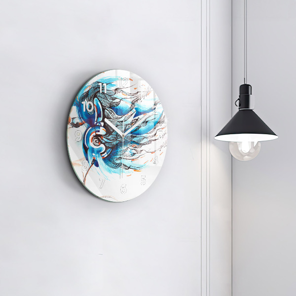 Wanduhr rund mit motiv Illustration eines Kopfhörers