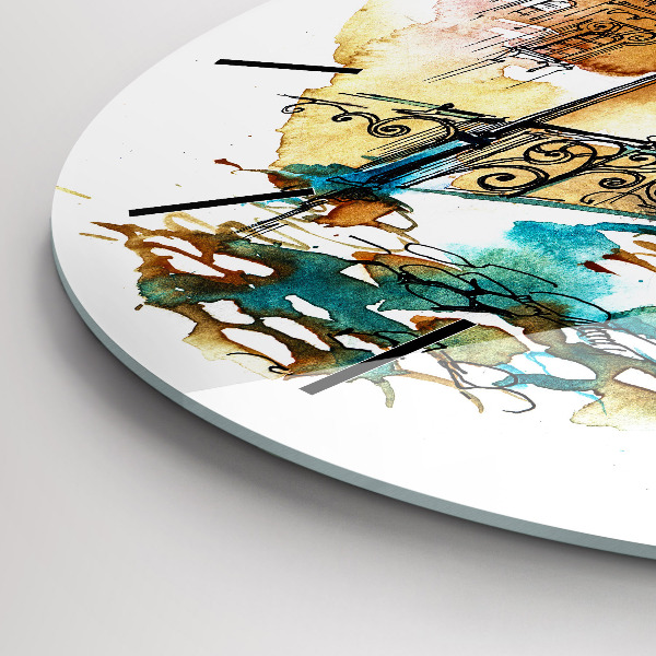 Wanduhr rund Gemalte Architektur