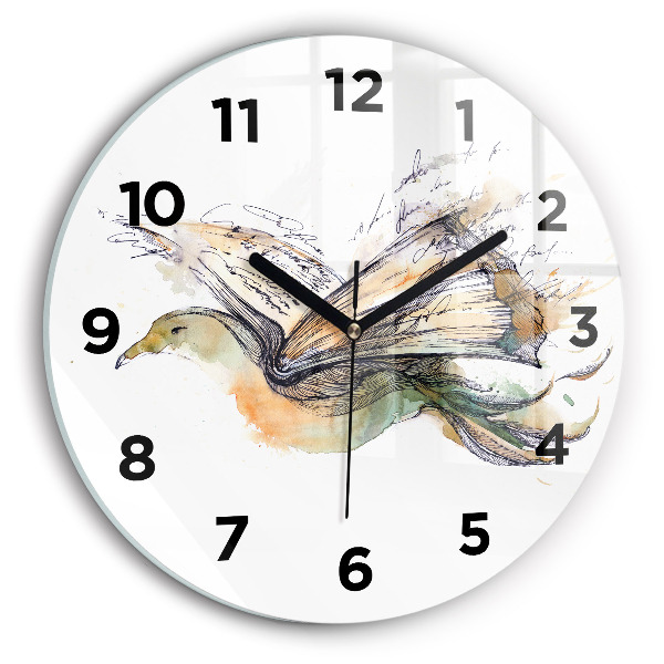 Wanduhr glas rund Vogel-Buch