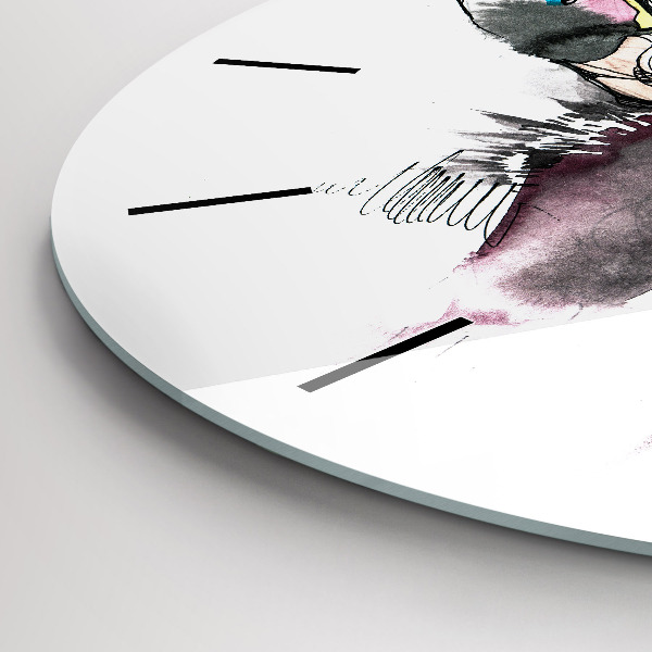 Wanduhr rund mit motiv Elch abstrakt