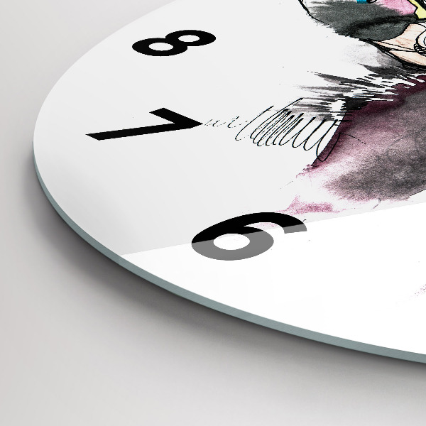 Wanduhr rund mit motiv Elch abstrakt