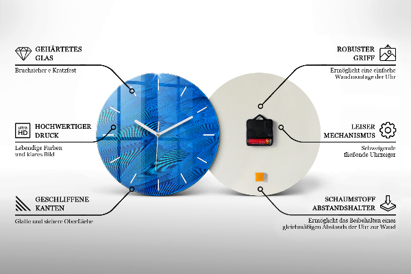 Wanduhr rund mit motiv Elch abstrakt