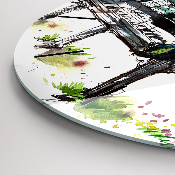 Wanduhr rund mit motiv Illustration der 4 Jahreszeiten