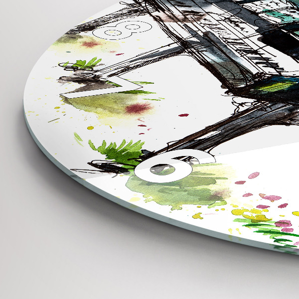 Wanduhr rund mit motiv Illustration der 4 Jahreszeiten