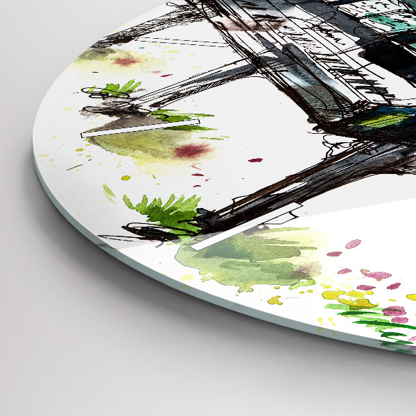 Wanduhr rund mit motiv Illustration der 4 Jahreszeiten