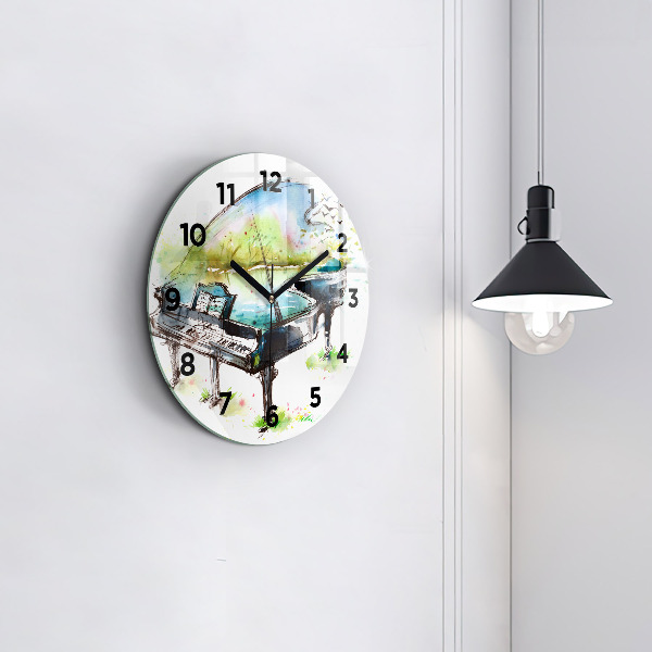 Wanduhr rund mit motiv Illustration der 4 Jahreszeiten