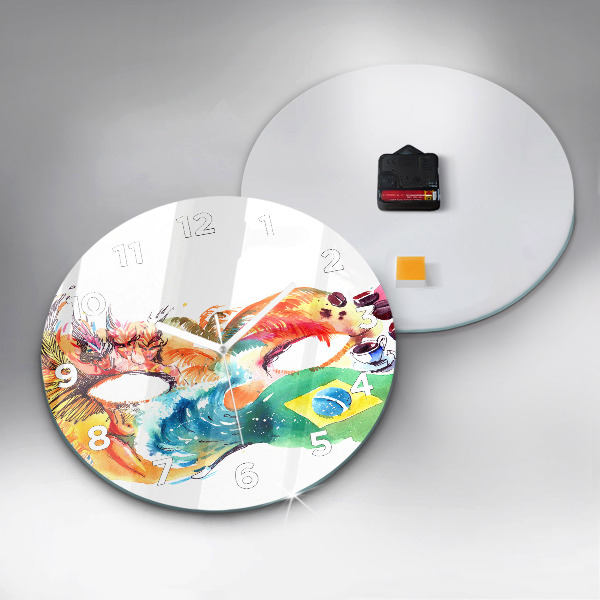 Wanduhr rund mit motiv Kultur - Flagge von Brasilien