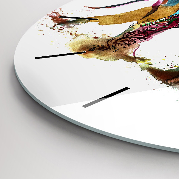 Wanduhr glas rund Kultur von Indien