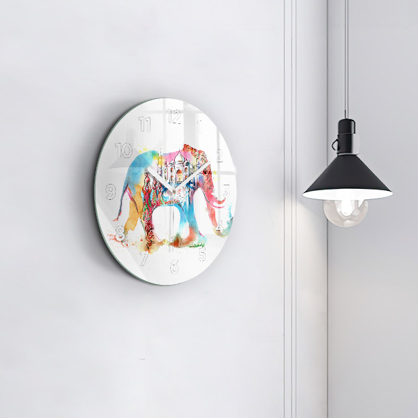 Wanduhr glas rund Kultur von Indien