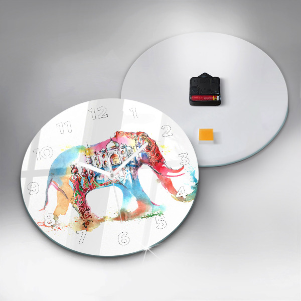 Wanduhr glas rund Kultur von Indien