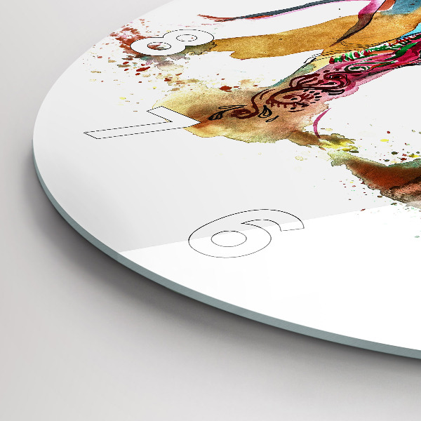 Wanduhr glas rund Kultur von Indien