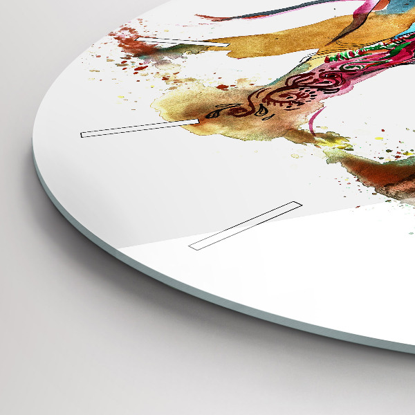 Wanduhr glas rund Kultur von Indien