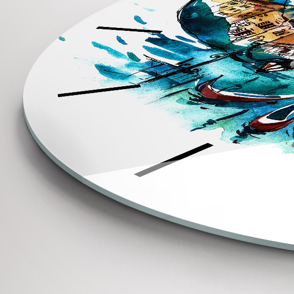 Wanduhr rund mit motiv Italien - Die venezianische Gondel