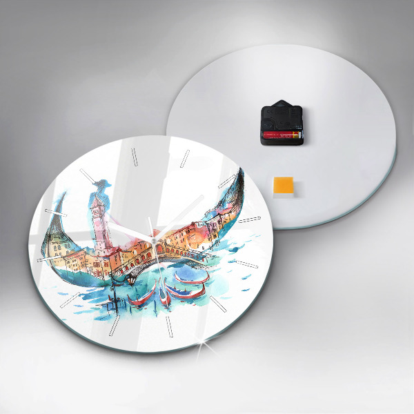 Wanduhr rund mit motiv Italien - Die venezianische Gondel
