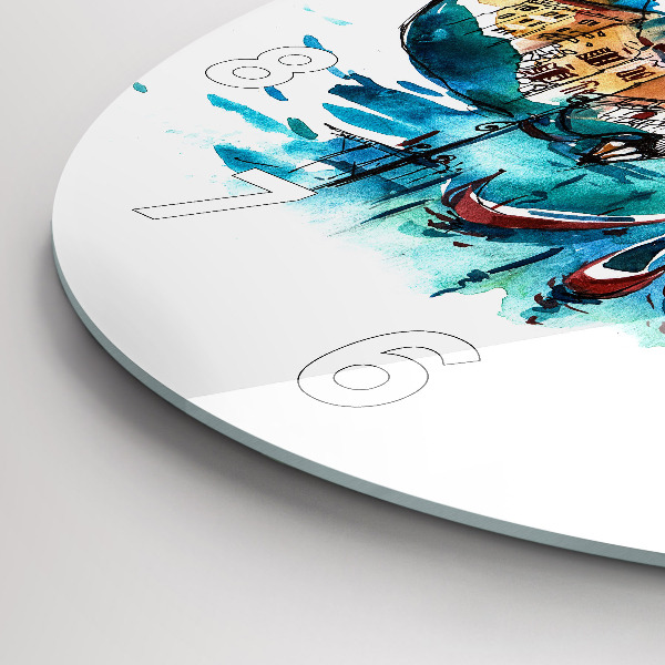 Wanduhr rund mit motiv Italien - Die venezianische Gondel