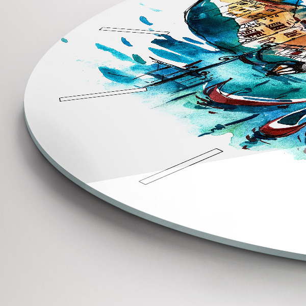 Wanduhr rund mit motiv Italien - Die venezianische Gondel