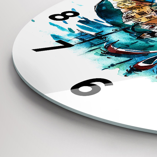 Wanduhr rund mit motiv Italien - Die venezianische Gondel