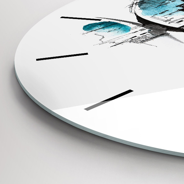 Wanduhr rund Die Stadt im Glas