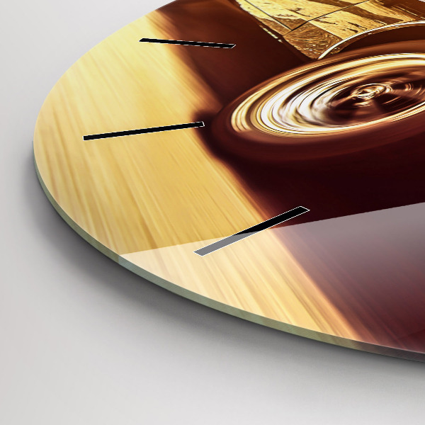 Wanduhr glas rund Klassisches altes Auto