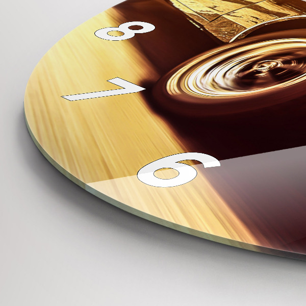 Wanduhr glas rund Klassisches altes Auto