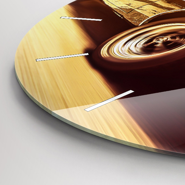 Wanduhr glas rund Klassisches altes Auto