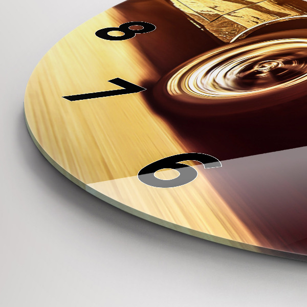 Wanduhr glas rund Klassisches altes Auto