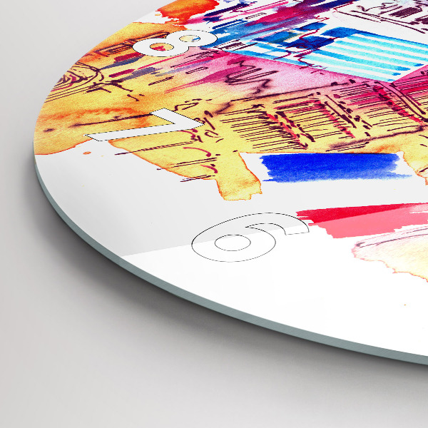 Wanduhr glas rund Attraktive Länder der Welt